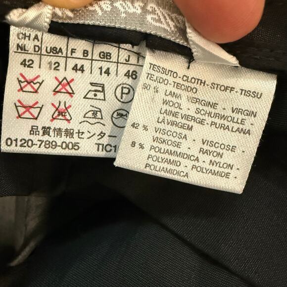 Max Mara Women's Trouser Pants Pleat Front High Rise Black Wool Made in Italy 12 - Picture 6 of 9